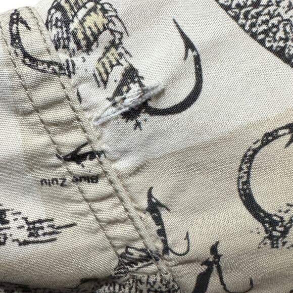 Columbia Sportswear Fish Print Collared Short Sleeve Button Up Shirt Medium - Picture 6 of 6